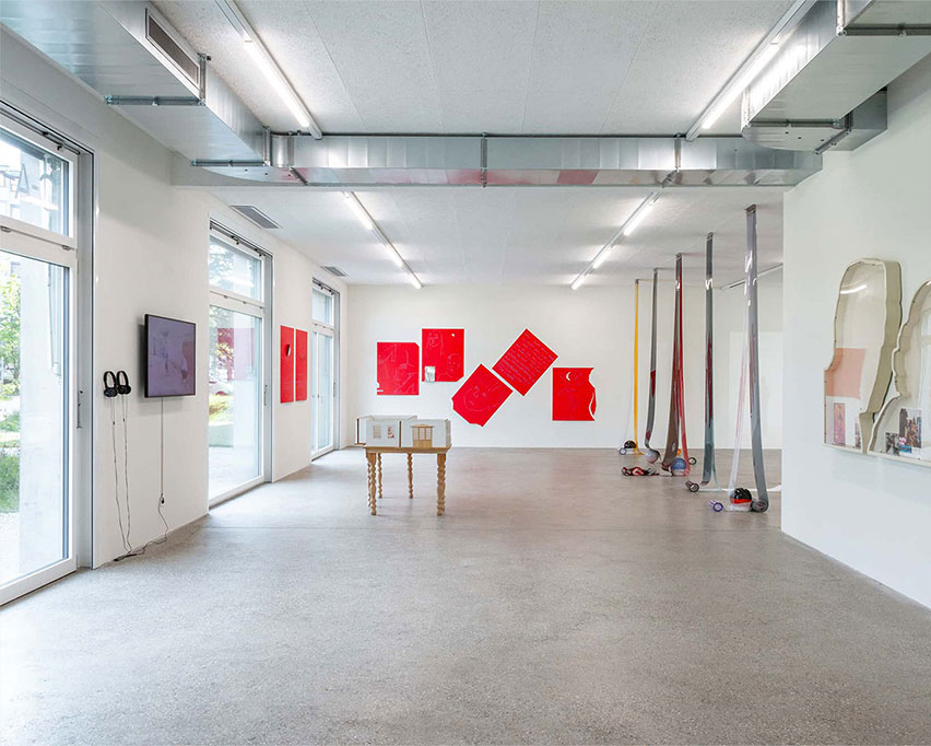 1. Vue d’exposition « Our Labor, Our Passion, Our Love », CALM – Centre d’Art La Meute, Lausanne, Suisse, 2024 / Photo: Théo Dufloo / Courtoisie des artiste·x·s et CALM – Centre d’Art La Meute.