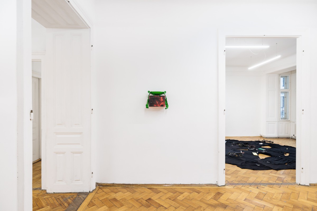 Vue d'exposition, « Above, Below, Between », (g. à d.), Lukas Kaufmann, Alfredo Aceto, CALM – Centre d’Art La Meute invité par UA26, Vienne, Autriche, 2026 / Photo ©kunst- dokumentation.com / Manuel Carreon Lopez / Courtoisie des artistes / Curaté par Oriane Emery & Jean-Rodolphe Petter.