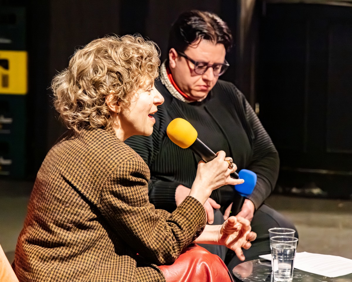 Elisabeth Subrin et Théo-Mario Coppola, Cinéma Spoutnik, Genève. Photo : Théo Dufloo & Achille Masson.